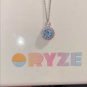 Silver and Blue Pendant Necklace